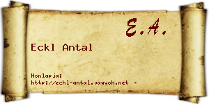 Eckl Antal névjegykártya